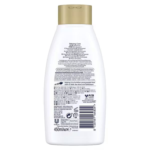 Dove Relaxing Care foaming bath soak 450ml - British product