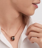 Bvlgari B.zero1 rose gold and ceramic necklace - British product