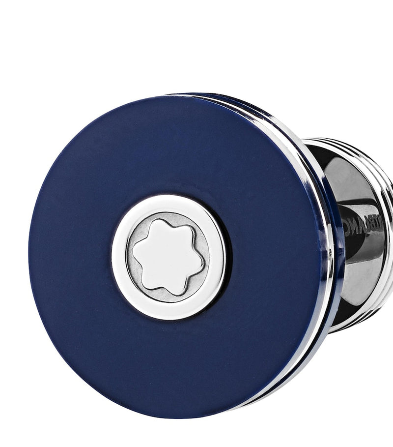 Montblanc cufflinks stainless steel blue resin 1.5cm (British brand)