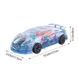 Livingandhome transparent blue police car toy with moving gears - British product