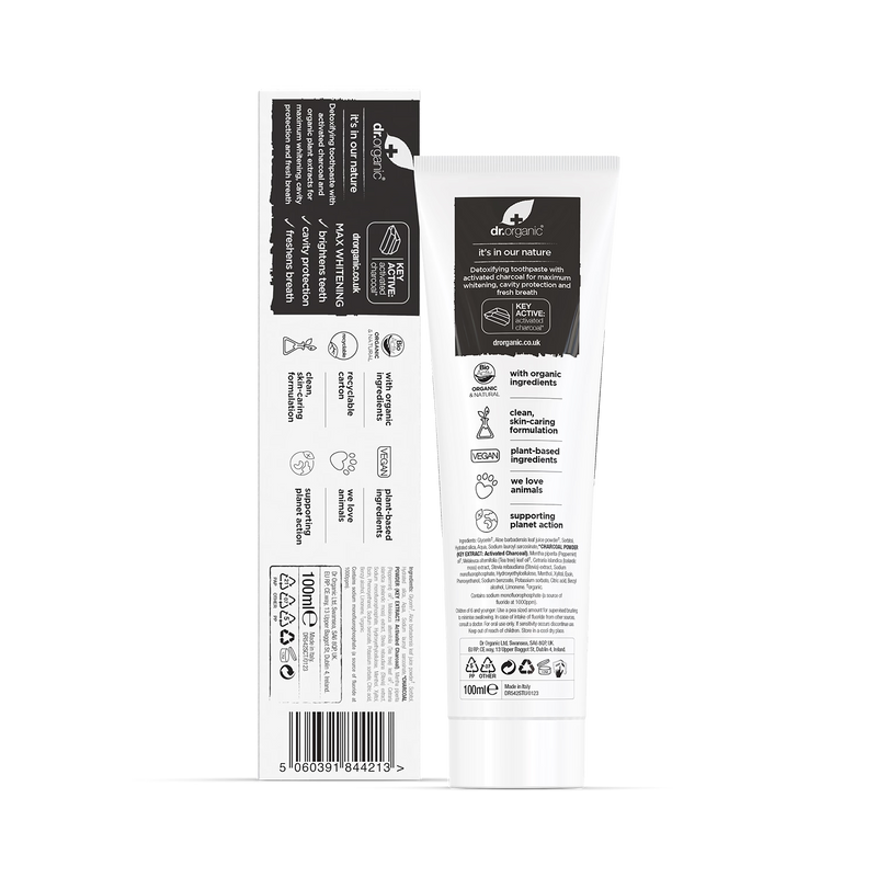 Dr Organic Charcoal Toothpaste Activated 100ml - British product