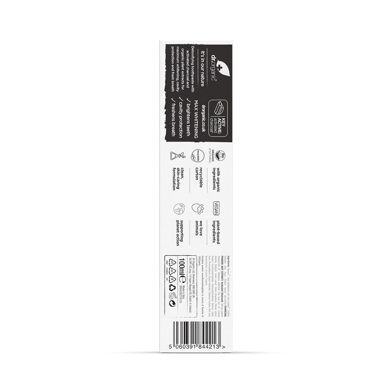 Dr Organic Charcoal Toothpaste Activated 100ml - British product
