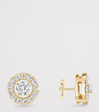 Messika Joy stud earrings yellow gold diamond 5.25mm, imported from the UK