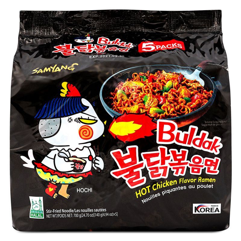 Samyang Buldak hot chicken ramen multipack, imported from the UK