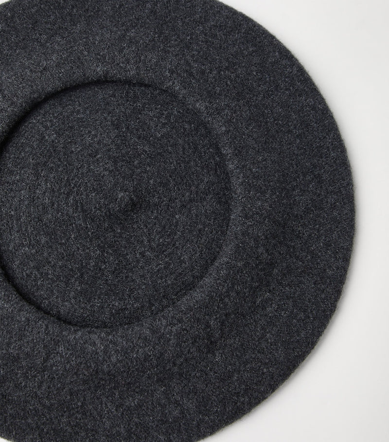 Brunello Cucinelli wool beret with beading and silver-tone hardware - British product