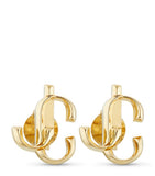 Jimmy Choo JC Logo Mini Stud Earrings, imported from the UK