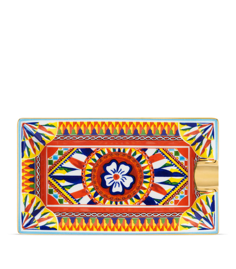 Dolce&Gabbana Casa Carretto ornate ashtray with gold brushstrokes - British product
