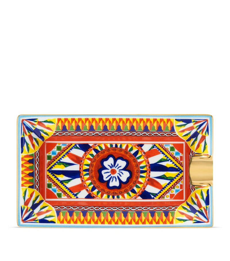 Dolce&Gabbana Casa Carretto ornate ashtray with gold brushstrokes - British product