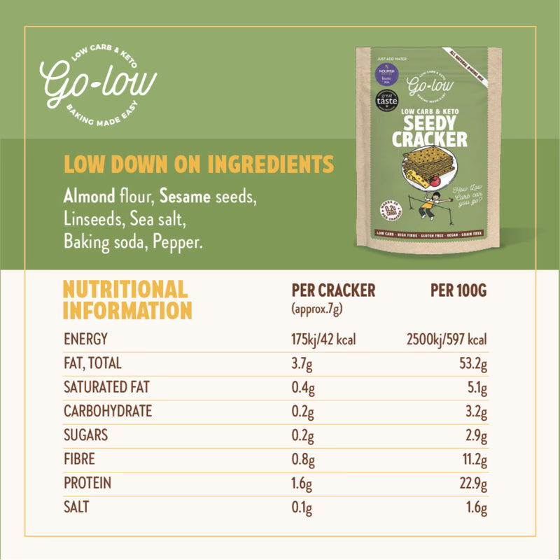 Go Low seedy cracker mix 169g, imported from the UK
