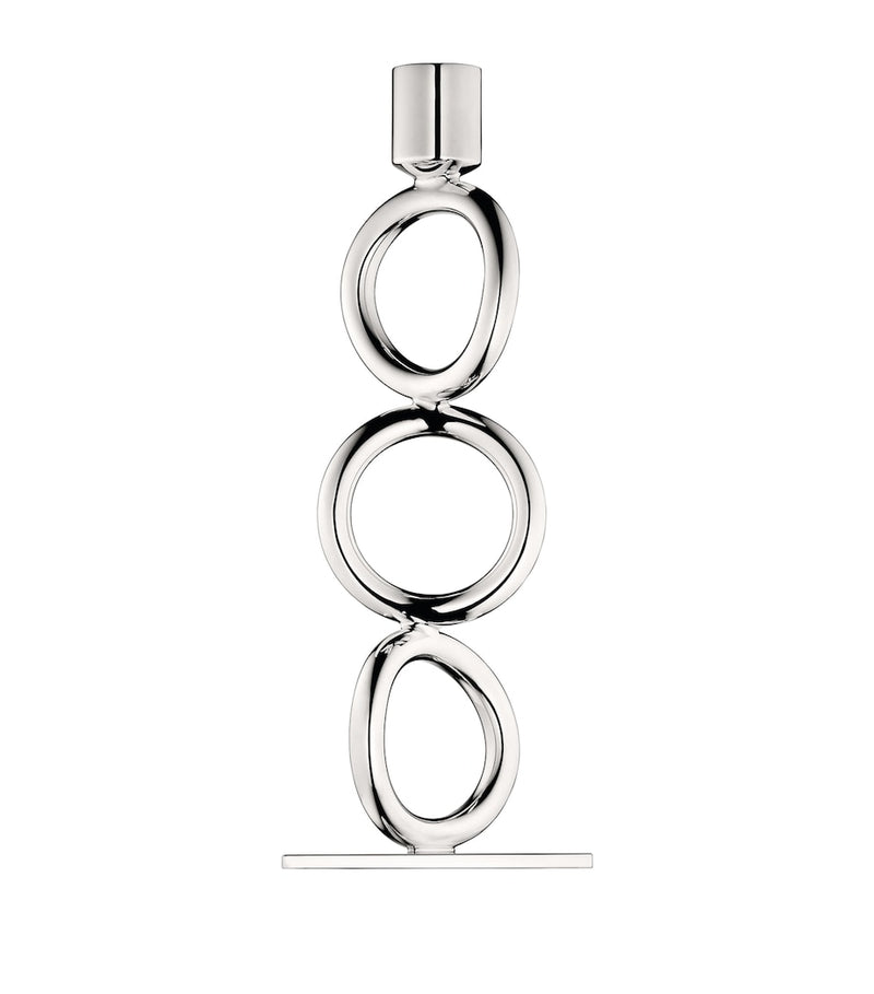 Christofle Silver-Plated Vertigo 3-Rings Candlestick Holder - British product