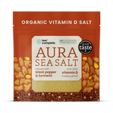Holland & Barrett Feel Complete Aura Sea Salt Organic Vitamin D Celtic Salt with Black Pepper & Turmeric 80g- Buy online at McGrocer