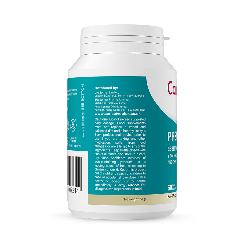 Conceive Plus prenatal supplement with DHA 60 capsules - British product