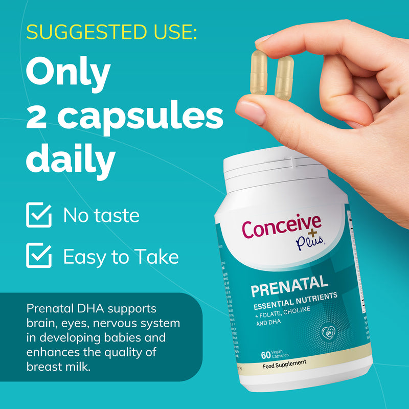 Conceive Plus prenatal supplement with DHA 60 capsules - British product