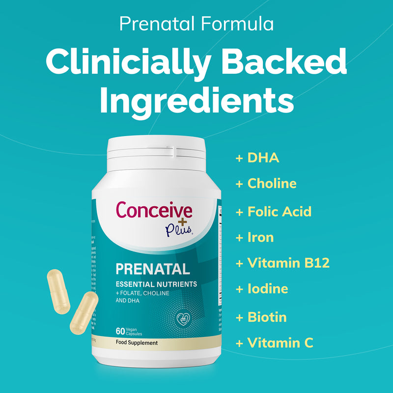 Conceive Plus prenatal supplement with DHA 60 capsules - British product