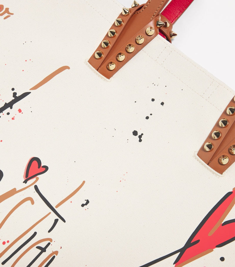 Christian Louboutin large canvas beach bag with graphic print - British product