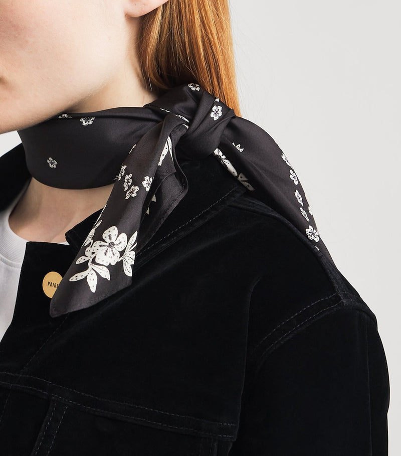 Claudie Pierlot silk floral neck scarf 65cm, imported from the UK