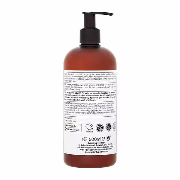 Me+ Hyaluronic Acid Cleanser 500ml, imported from the UK