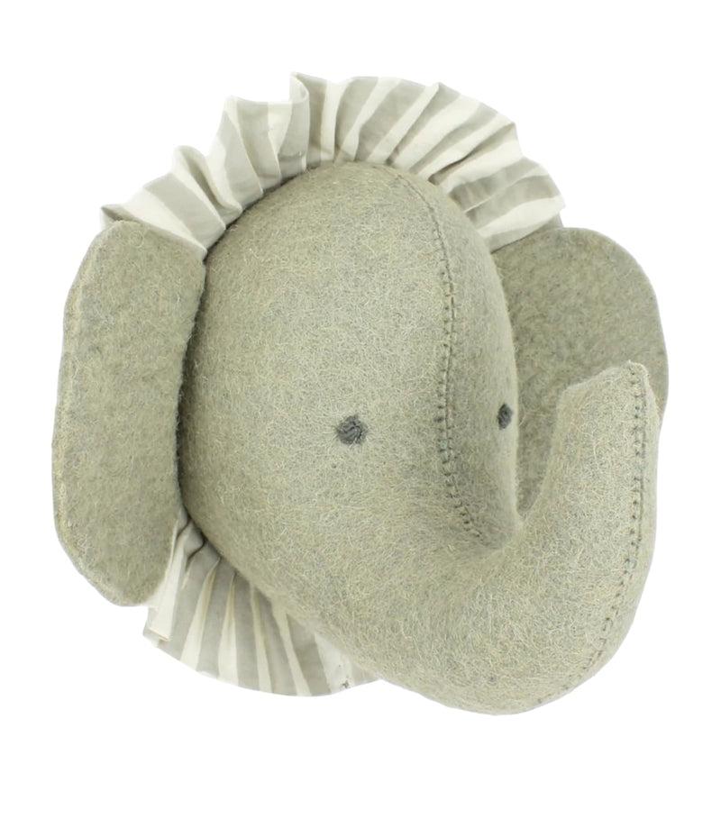 Fiona Walker mini organic wool elephant head decoration 30cm - British product