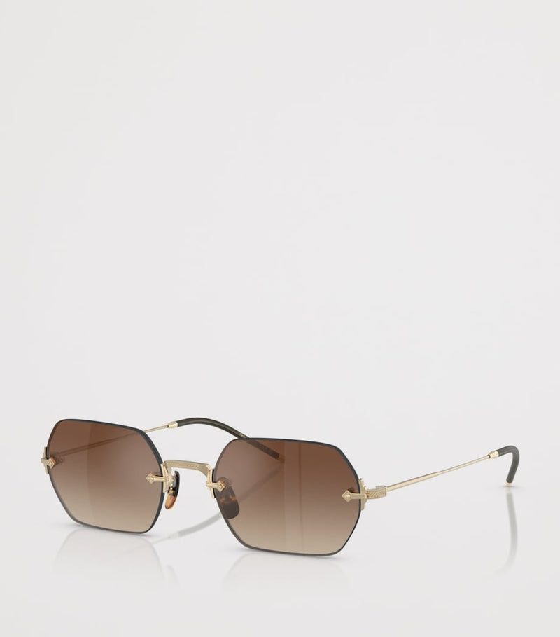 Oliver Peoples TK-13 titanium rectangle sunglasses, UK version