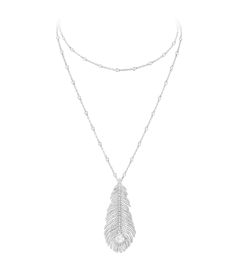 Boucheron Plume de Paon white gold diamond necklace - British product