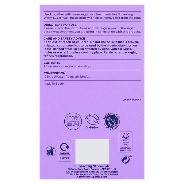 Superdrug Replacment Strips for Warm Wax x20 GOODS Superdrug