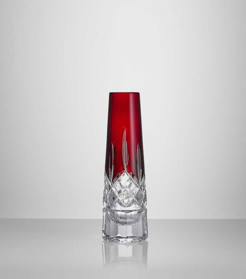 Waterford Crystal red bud vase 18cm (British brand)