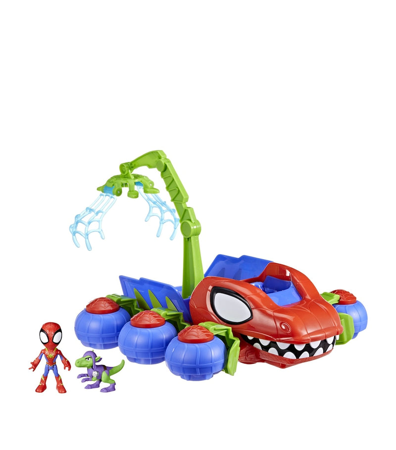 Spider-Themed Dino Vehicle Playset with 2 Figures, Ages 3+