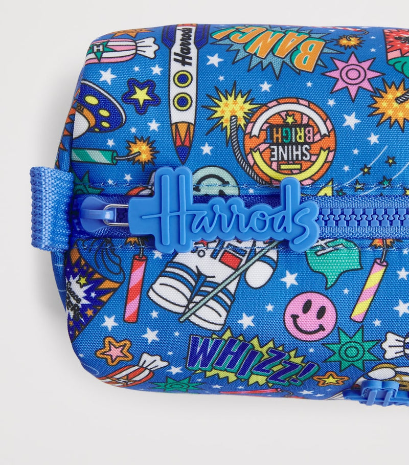 Harrods Pop Rocket wash bag with side handle, imported from the UK