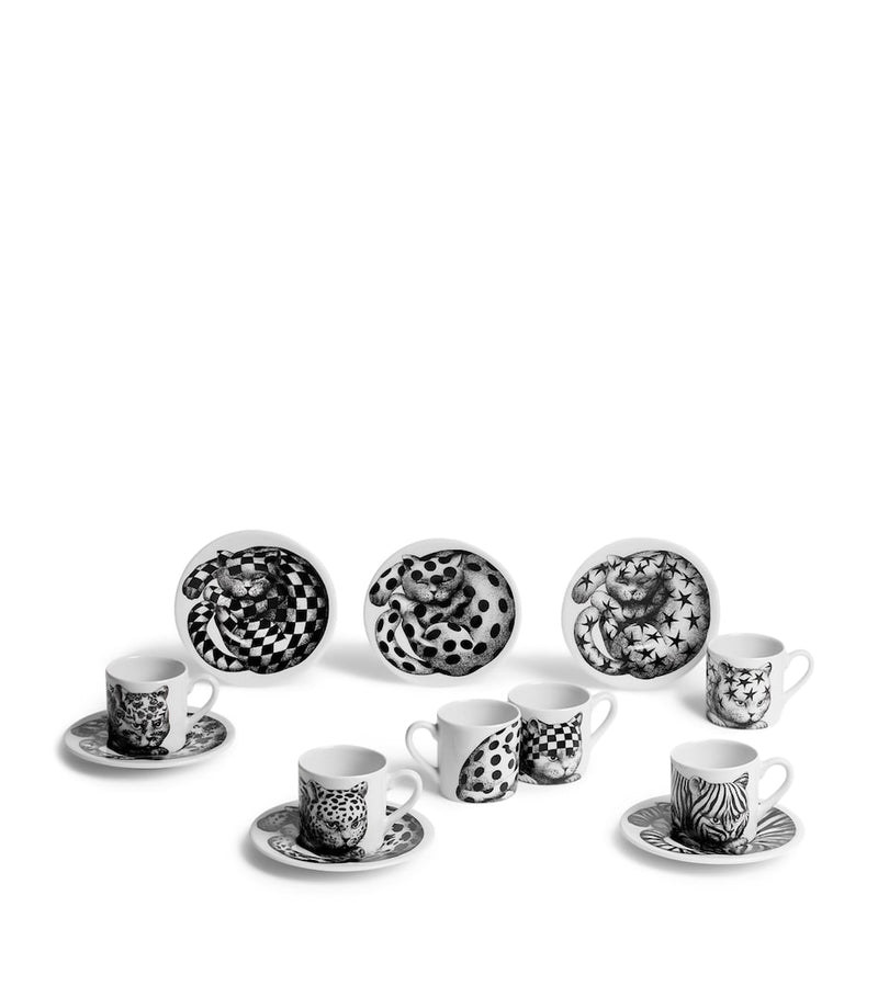 Fornasetti High Fidelity coffee cups set of 6 - British product