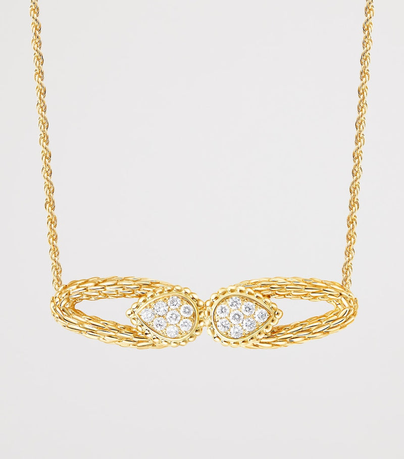 Boucheron Serpent Bohème Gelbgold Diamant Vintage Halskette 38-44cm, UK Version