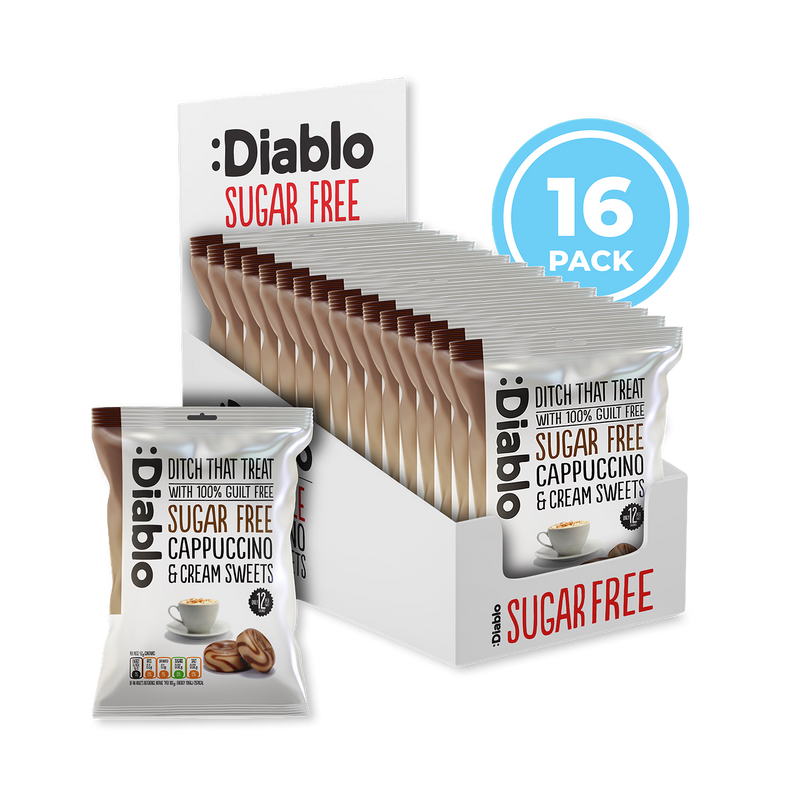 Diablo sugar free cappuccino sweets 75g pack - British product
