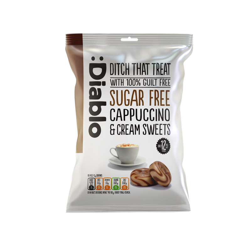 Diablo sugar free cappuccino sweets 75g pack - British product