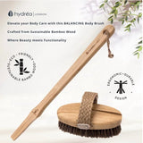 Hydrea London bamboo body brush with combination bristle, UK version