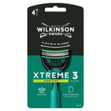 Superdrug Wilkinson Sword Xtreme 3 Sensitive Disposable Razors 4 Pack- Buy online at McGrocer