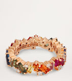 Suzanne Kalan eternity ring rainbow sapphire diamonds rose gold - British product