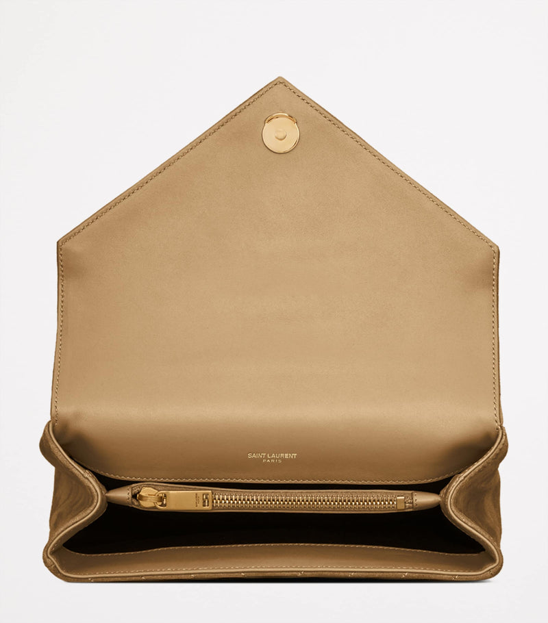 Saint Laurent medium Collège top-handle bag in calf suede, UK version