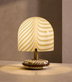 Glass Dimmable Table Lamp with Bell-Shaped Shade, 38cm Height