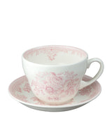 Harrods Burleigh Pink Asiatic Pheasants Porcelain Breakfast Cup and Saucer- Buy online at McGrocer