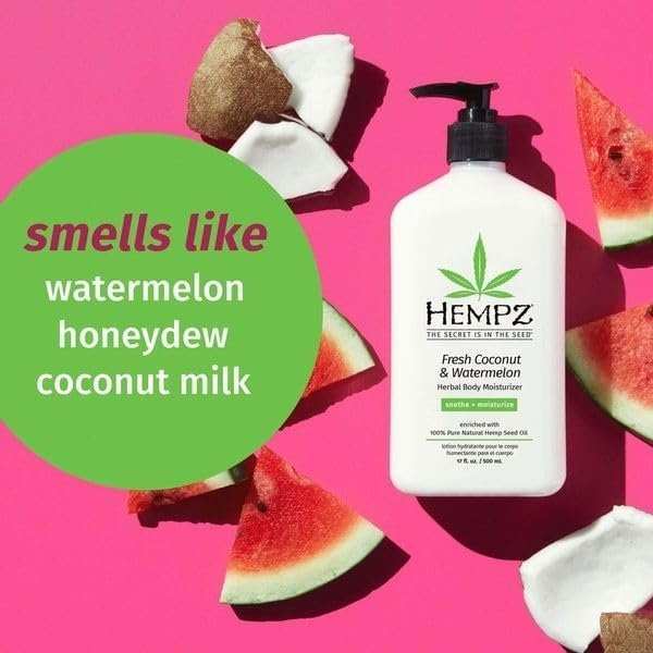 Hempz Herbal Body Moisturiser Fresh Coconut & Watermelon 500mL, UK version