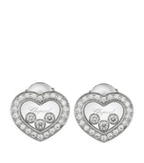 Harrods Chopard White Gold and Diamond Happy Diamonds Stud Earrings- Buy online at McGrocer