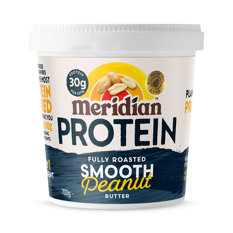 Meridian Protein Smooth Peanut Butter 700g, imported from the UK