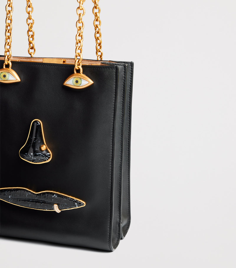 Schiaparelli leather face top-handle bag - British product