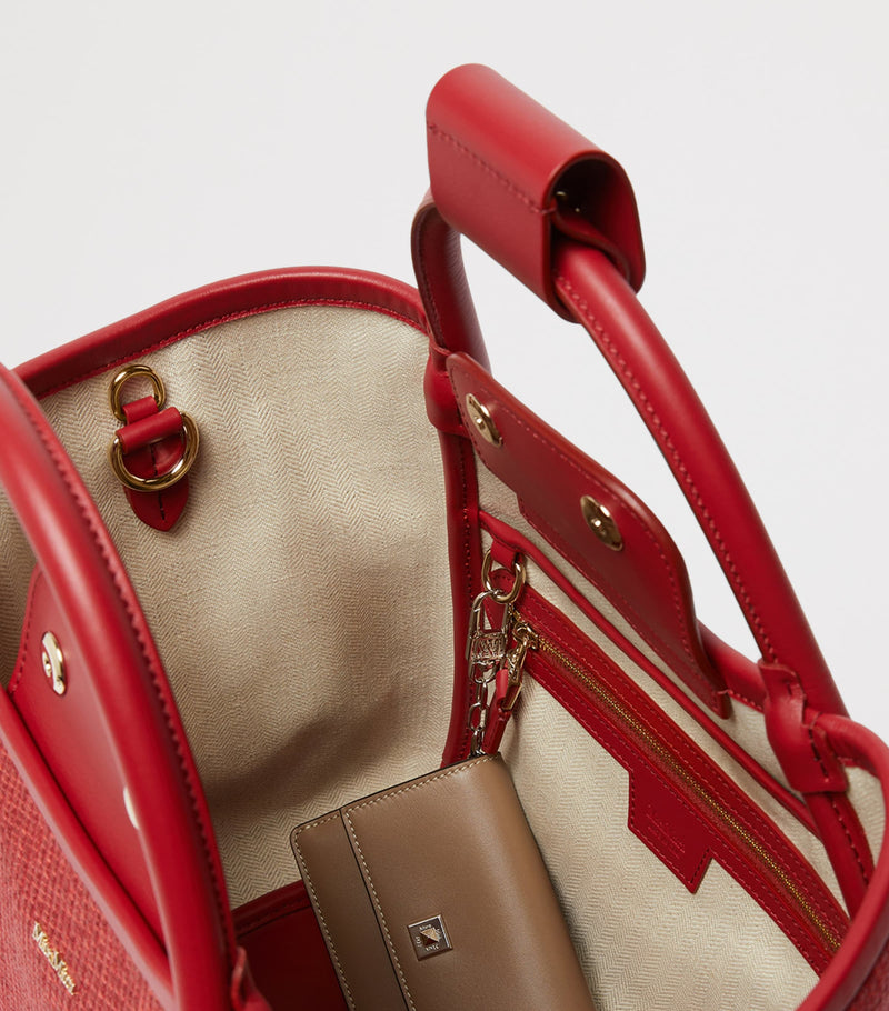 Max Mara Marine top-handle bag in raffia blend (British brand)