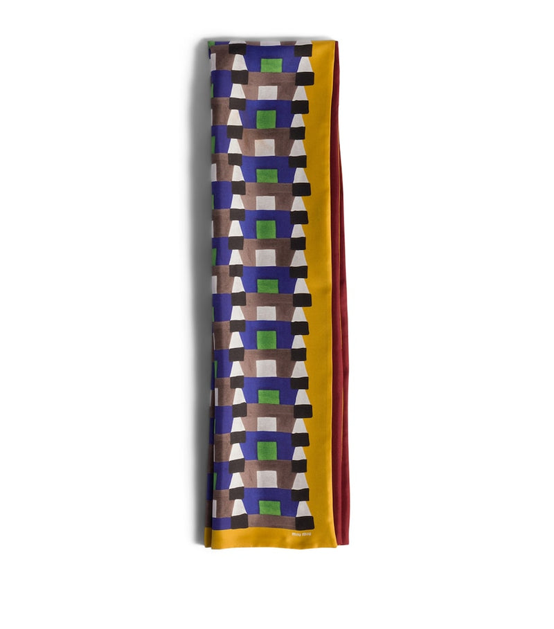 Miu Miu printed silk scarf 137cm x 34cm - British product