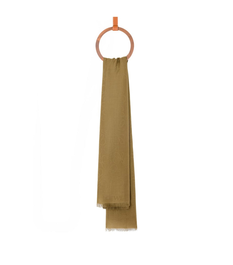 LOEWE Anagram wool and silk scarf 140cm, UK version