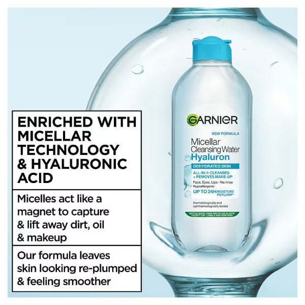 Garnier Micellar Cleansing Water Hyaluron Cleanse Replump 400ml, UK version