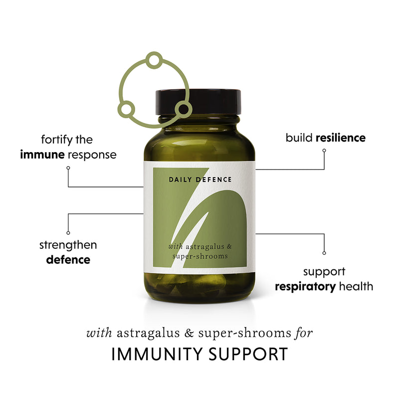 The Herbtender Immune Defence Capsules with Astragalus and Shrooms 60 Vegan, UK version