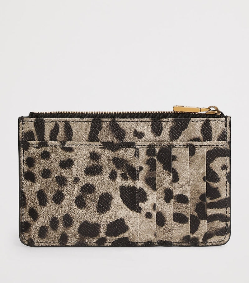 Dolce&Gabbana calfskin leopard print card holder, imported from the UK
