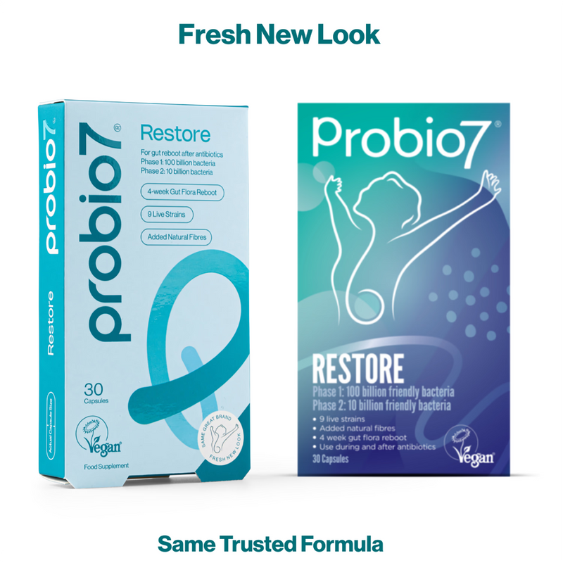 Probio7 Restore probiotic capsules 30 count, imported from the UK