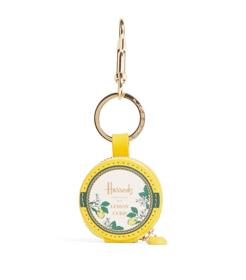 Harrods leather keyring lemon curd pot, imported from the UK